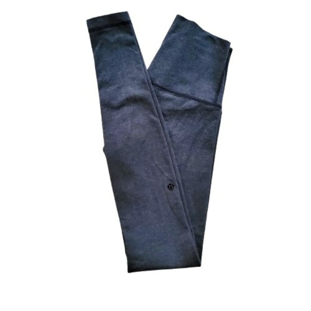 Lululemon Wunder Under Roll Down Leggings Heathered Black Size 4 - Picture 3 of 14